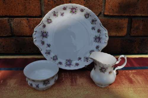 Royal Albert "Sweet Violet" 40 Piece Tea Set.   Collection or Courier Please!!