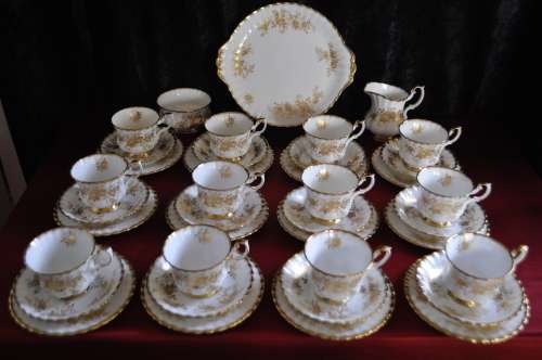 Royal Albert "Antoinette" 39 Piece Tea Set ----   Collection or Courier Please!!