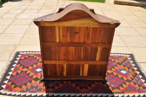 Fletchers Knysna Black Wood Wall Mounted Gable Top Display Cabinet.  -- Collections Only!