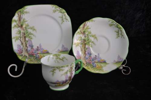 Royal Albert Crown China "Greenwood Tree" Trio