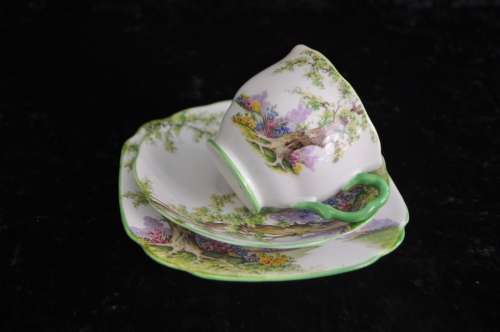 Royal Albert Crown China "Greenwood Tree" Trio