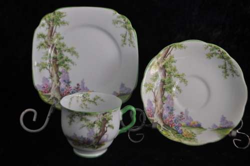 Royal Albert Crown China "Greenwood Tree" Trio