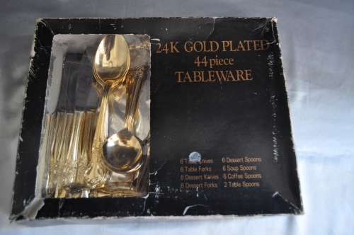 44 Piece 24K Gold Plated Cutlery Set Made in Japan.