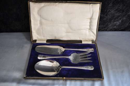 A and D S Silver Plated Three Piece Serving Set.