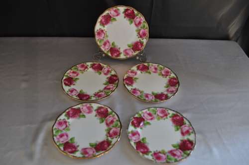 Royal Albert "Old English Rose" 5 x Cake Plates
