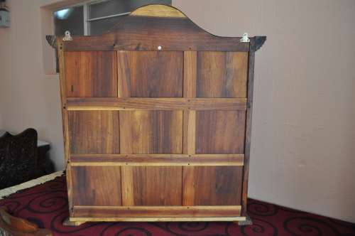 Fletchers Knysna Black Wood Gable Top Wall Mounted Display Cabinet - Collections Only!!