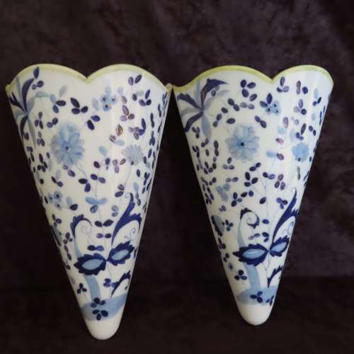 Glass Wall Pockets/Vases - Damaged!