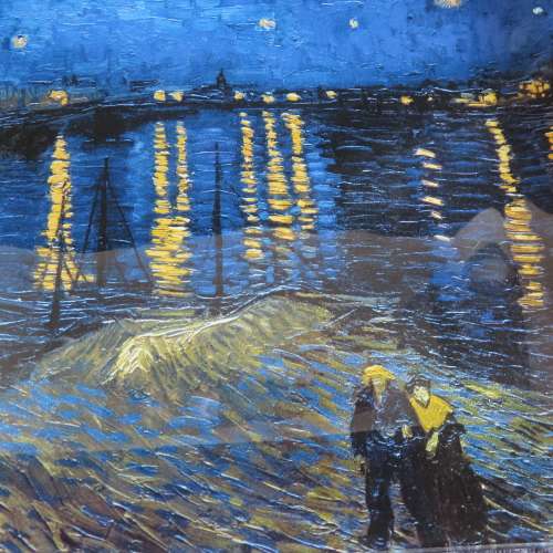 Starry Night Decorated Square Glass Platter