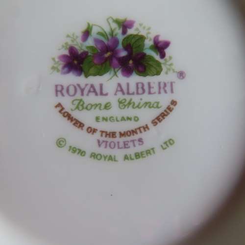 Royal Albert Flower Of The Month February Violets Large Coffee Duo