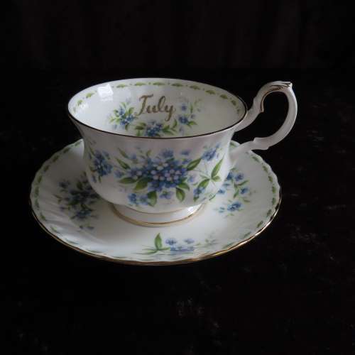 Royal Albert Flower Of The Month July Large Coffee Duo "Forget-Me-Not"