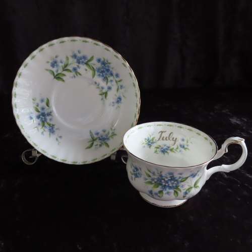 Royal Albert Flower Of The Month July Large Coffee Duo "Forget-Me-Not"