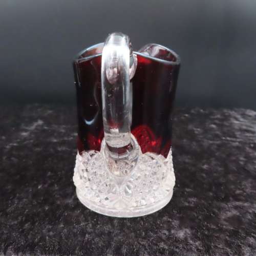 Antique Ruby Glass Milk Jug  Etched 16th March 1923