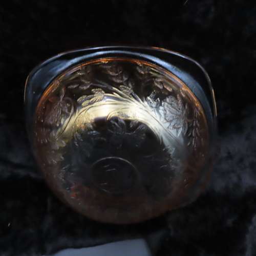 Orange Lustre Depression Glass Fruit Bowls x 6
