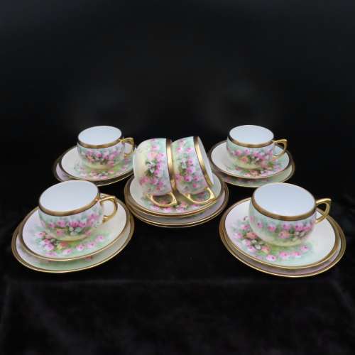 Hutchenreuter Bavaria 21 Piece  Hand Painted Tea Set.