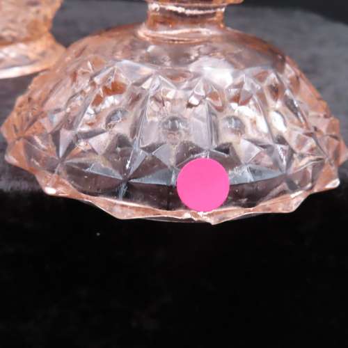 Pink Depression Glass Lidded Bowl