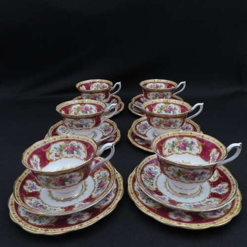 Royal Albert `Lady Hamilton` Tea Trio`s x 6