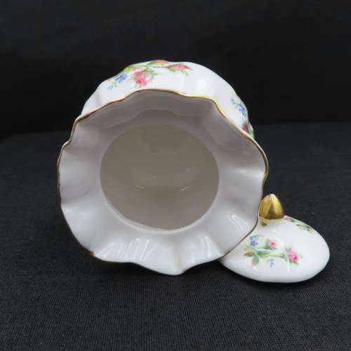Royal Albert Moss Rose Dorothy Bag Trinket Lidded Dish