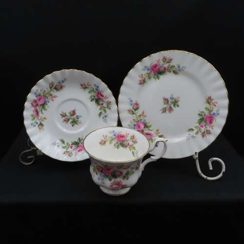 Royal Albert Moss Rose Tea Trio.