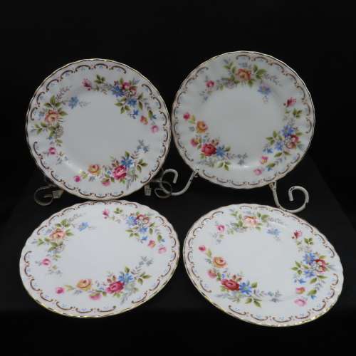 Royal Albert Jubilee Rose Cake Plates x 4 (16 cm in diam)