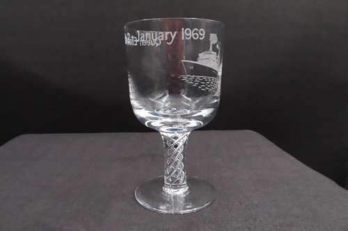 Stuart Crystal Goblet - Limited Edition - Cunard - Queen Elizabeth 2nd - January 1969 No 448