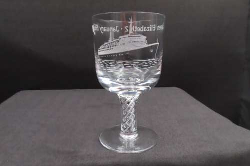 Stuart Crystal Goblet - Limited Edition - Cunard - Queen Elizabeth 2nd - January 1969 No 448