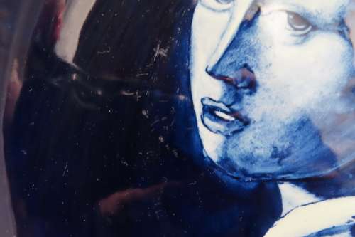 Blauw Delft Meisjes Portret Naar Vermeer
