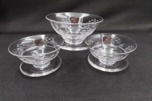 Stuart Crystal Dessert Bowls x 3