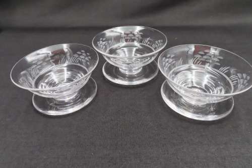 Stuart Crystal Dessert Bowls x 3