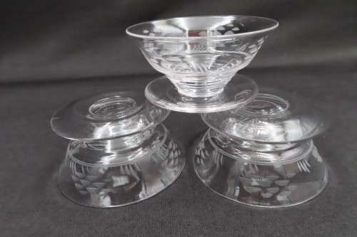 Stuart Crystal Dessert Bowls x 3