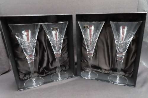 Royal Doulton Crystal Boxed Saturn Goblet x 4