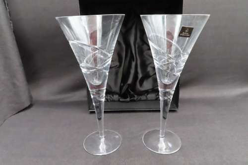 Royal Doulton Crystal Boxed Saturn Goblet x 4