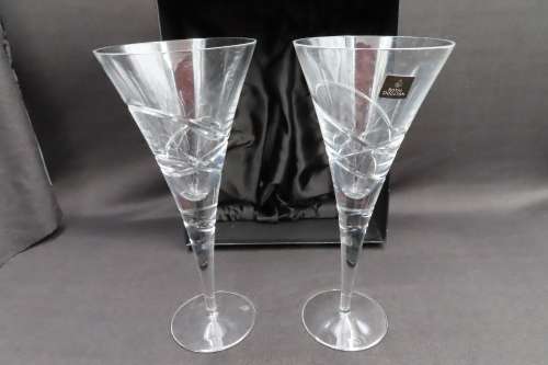 Royal Doulton Crystal Boxed Saturn Goblet x 4