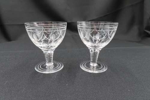 Stuart Crystal Vintage Liqueur Glasses x 2