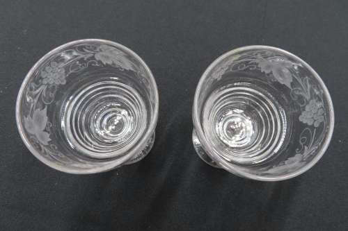 Stuart Crystal Vintage Grape Vine Pattern Glasses x 2