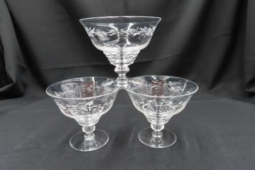 Stuart Crystal Vintage Cocktail Glasses x 3