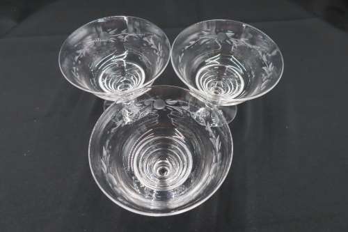 Stuart Crystal Vintage Cocktail Glasses x 3