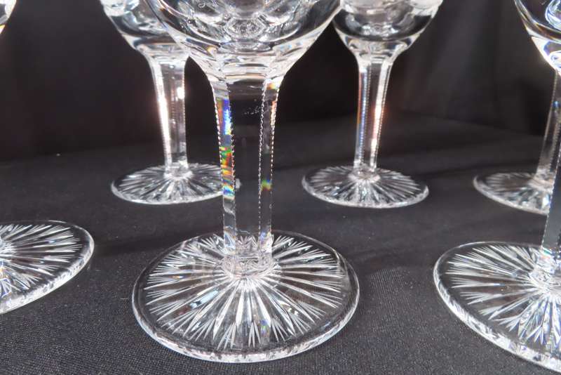 Bohemia Crystal Hand Cut Red Wine Glasses x 6.