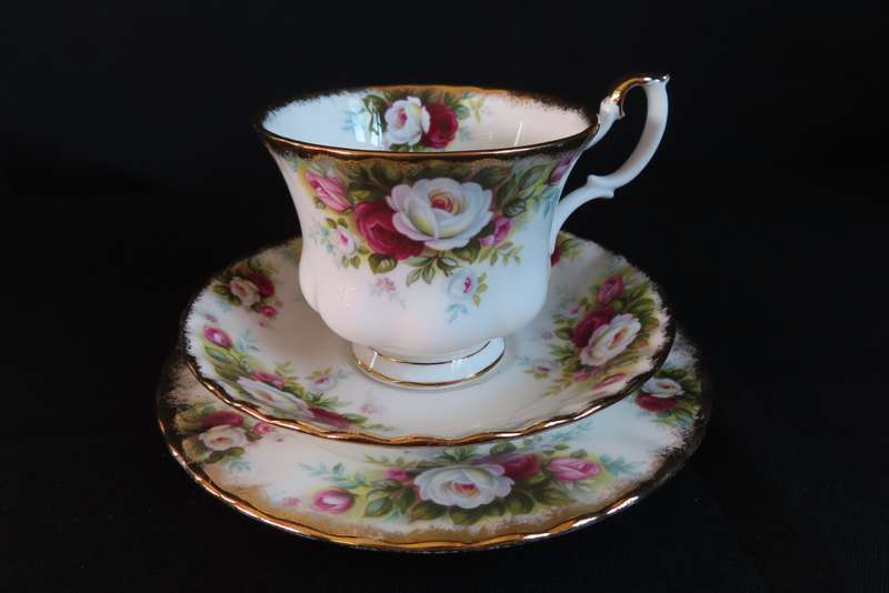 ROYAL ALBERT CELEBRATION TEA TRIO.