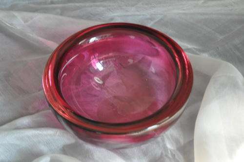 Wine Red Heavy Snack Bowl  -  Murano?