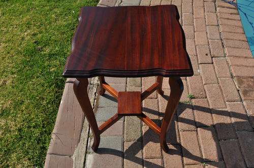 Imbuia Side Table with Plant Stand ( Please read description for shipping )