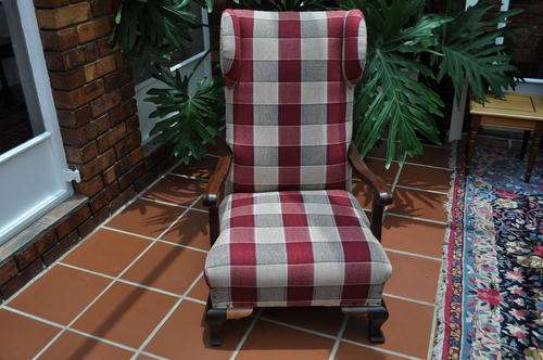 Imbuia Wingback Armchair (Collections Only)
