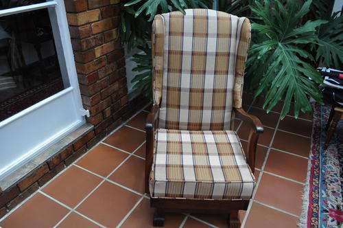 Imbuia Wingback Rocking Chair  (Collections Only)