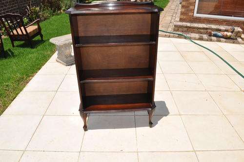 Imbuia Queen Ann Leg Bookcase  (Collections Only)