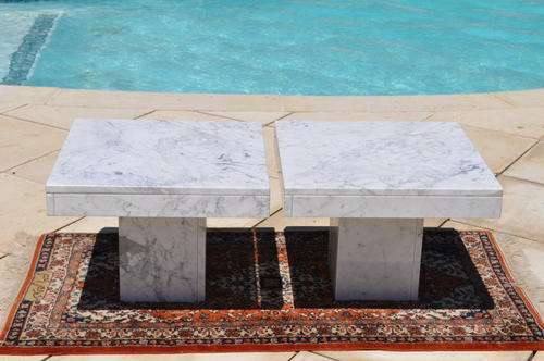 Pair of Marble Side Tables (Collections Only !!!)