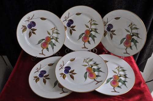 Royal Worcester "Evesham" Set of 6 Dinner Plates