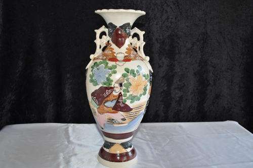Oriental Vase Embossed and Hand Painted