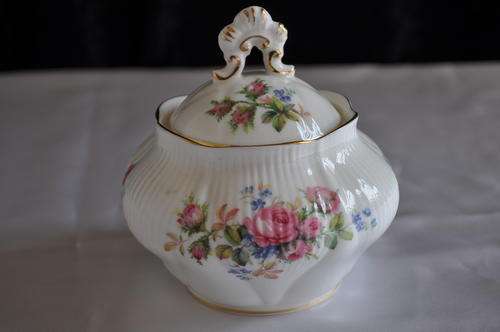 Royal Albert "Moss Rose" Lidded Sugar Bowl.
