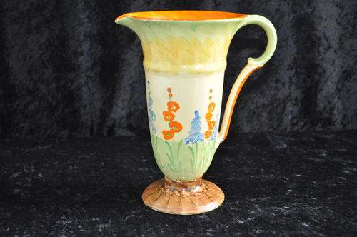 Myott & Son Art Deco Hand Painted Trumpet Jug