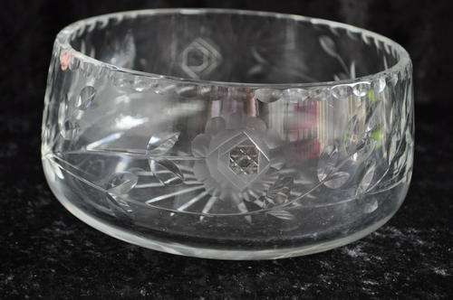 Rose Cut Crystal Bowl ---   Damaged!!!!