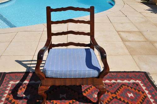 Imbuia Ball & Claw Ladder Back Riempie Arm Chair ---   Collections Only !!